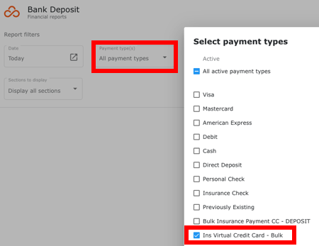 Filter Payment Types