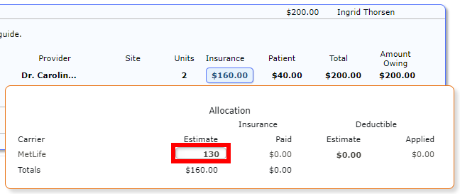 Enter Insurance Estimate