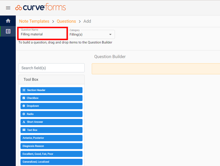 Question Name field