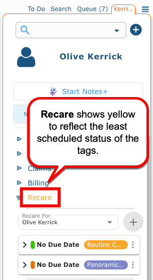 recare least scheduled status.png